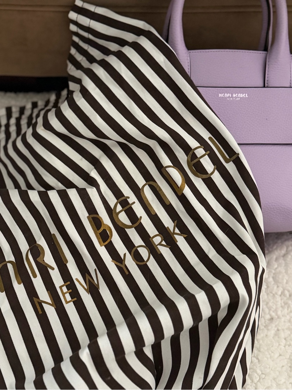 Henri Bendel Barrow Street Leather Satchel in Lilac Breeze - Picture 6 of 7
